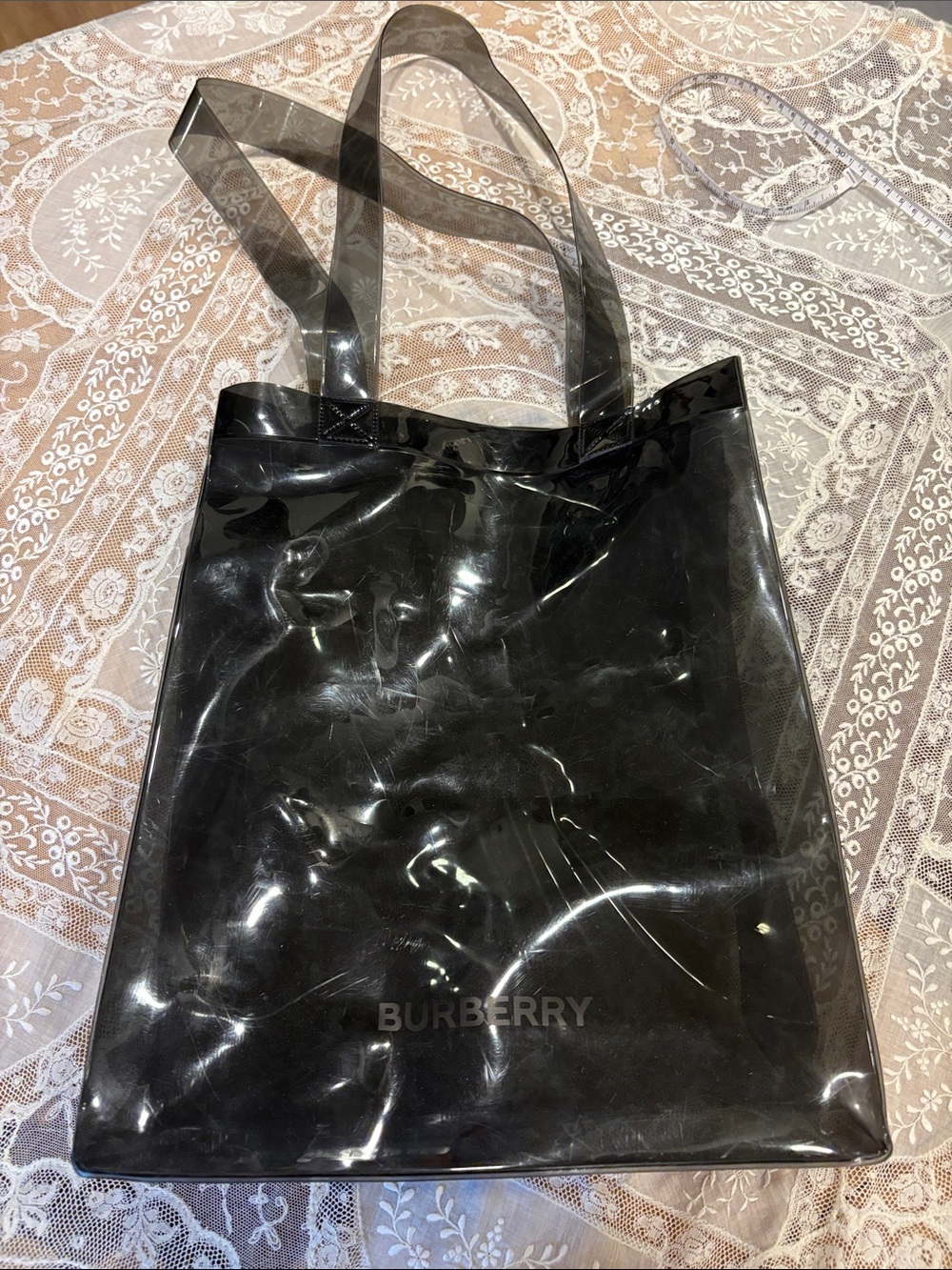 Burberry Black Transparent PVC Tote with Shoulder Straps